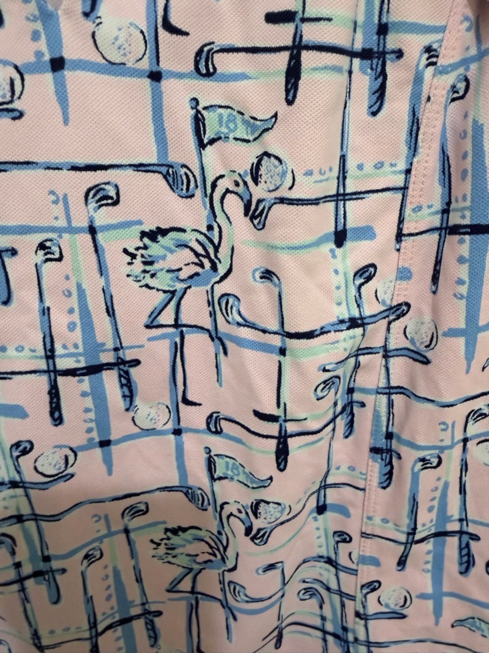 Lilly Pulitzer Luxeletic Sleeveless Pink Printed Collared Tank Top XL - Picture 3 of 5